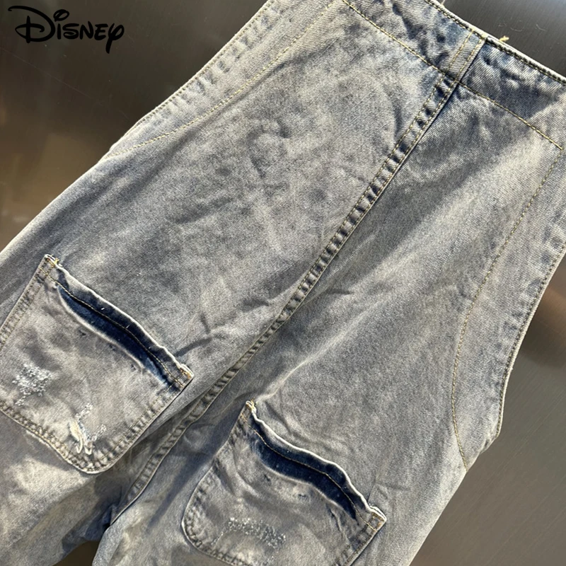 Imagem -06 - Disney Nova Chegada Top Fashion Primavera e Verão Mulheres dos Desenhos Animados Mickey Mouse Lantejoula Varas Macacão Denim Calças Strappy