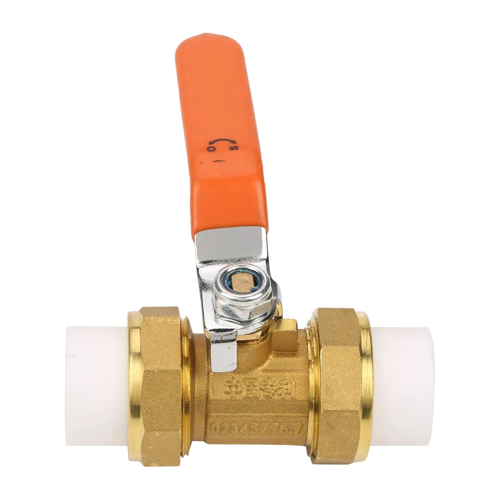 

Brass Pipe Ball Valve with Double PPR Hot Melt Fitting 3/4"BSP DN20
