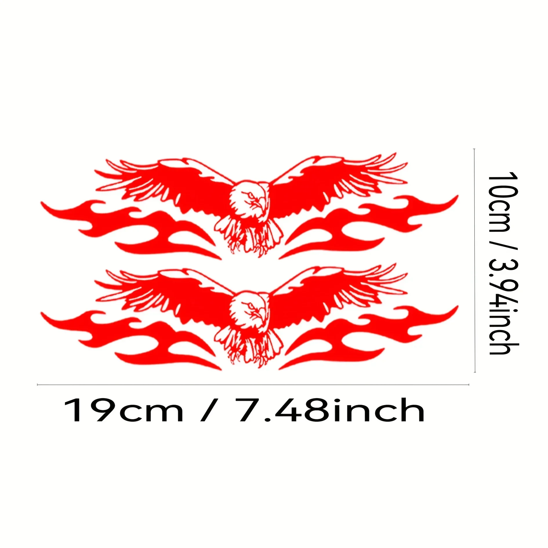 2PCS/SET Red Flame Eagle Stickers,Waterproof Vinyl Decal for Motorcycle Helmet & Car Mirror,Racing Stylish Decor,Holiday Gift