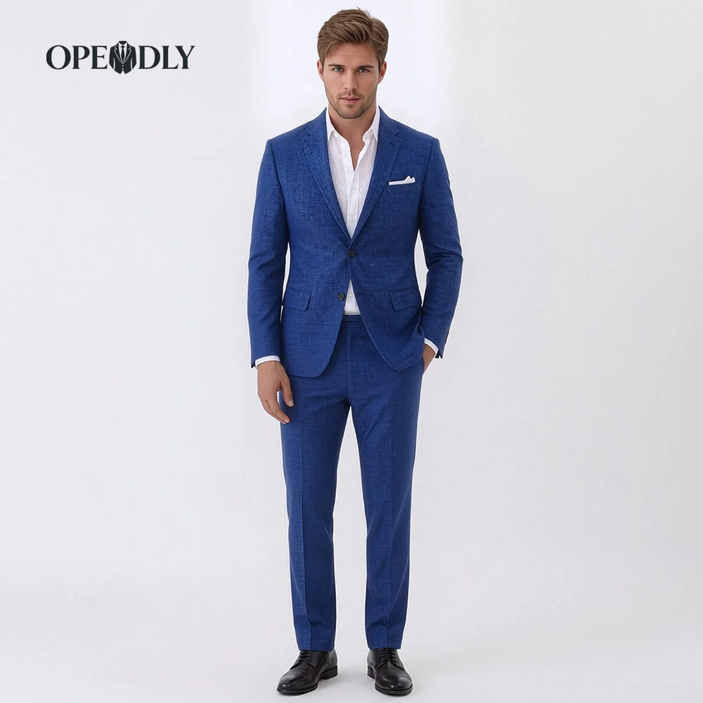 

OPEODLY Men's Slim Fit 3 Piece Tuxedo Suit One Button Blazer Jacket Vest Pants Set for Formal Wedding Business Occasions