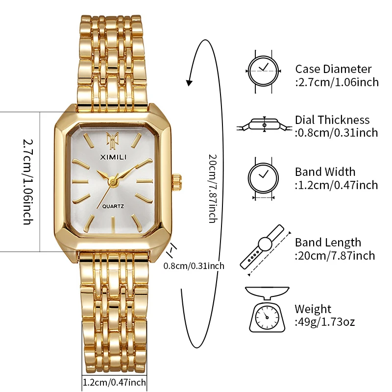 Fashion Women\'s Watch Casual Rectangle Dial Ladies Quartz Watches Clock