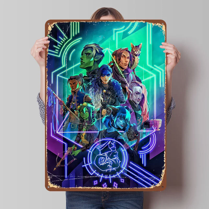 The Mighty Nein Artwork Tin Plaque Poster Customized Wall Art Retro Vintage Metal Signs for Room Mancave Decoration Gaming House