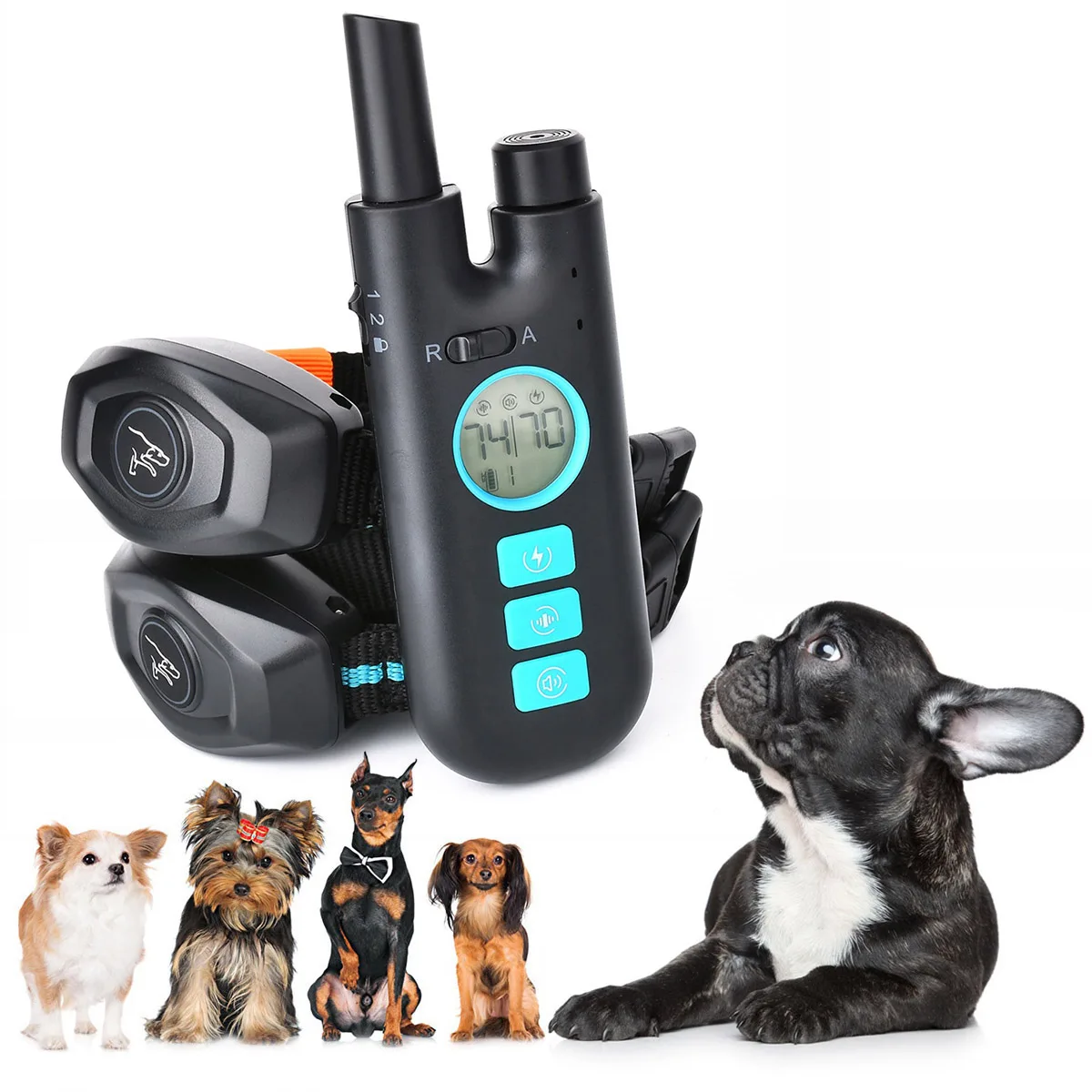 

Automatic Anti-Bark Collar for Dogs, Dog Training Collar with Remote, IPX7 Waterproof Rechargeable Anti Barking Training Collar