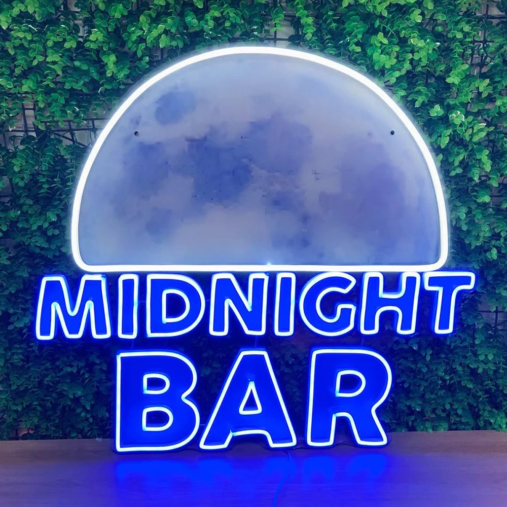 Midnight Bar Neon Sign Man Cave Wall Decor Art Cool Wall Lights Led Neon Sign Custom Bar Pub Decoration Night Club Night Lights