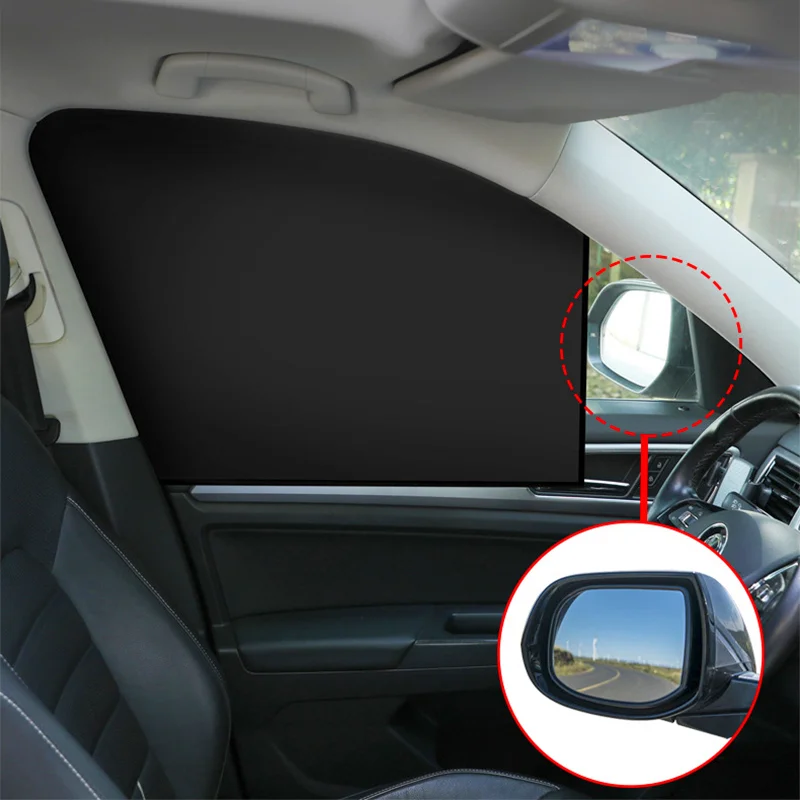 Car Magnetic Sun Shade Cover Side Window Sunshade UV Protection Black Curtain Mesh Full Blackout Blackout Film Car Accessories