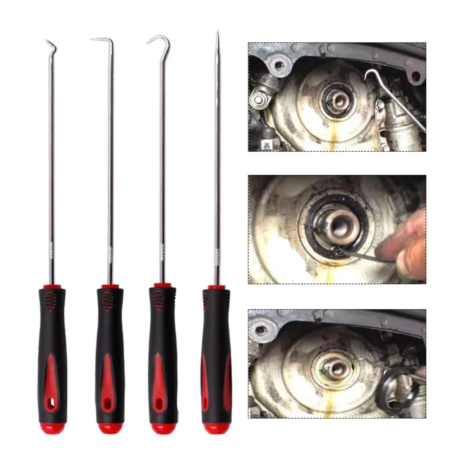 4Pcs Car Oil Seal Screwdrivers Set Auto O-Ring Seal Gasket Pick Puller Remover Tool Kit for Car Repair