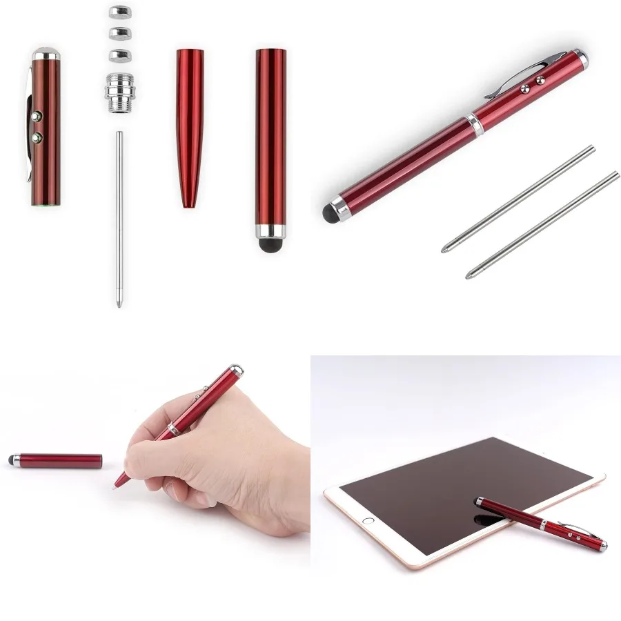 

Металлический многофункциональный стилус для сенсорного экрана со встроенным фонариком и белым светом и инфракрасным размером идеально подходит для ежедневного использования.