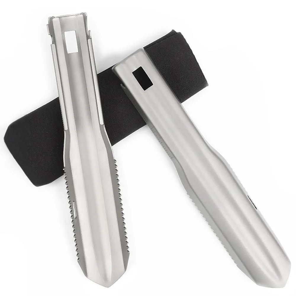 Durable Ultralight Titanium Hand Shovel Sawtooth Edge With Carrying Pouch Multi Tool Shovel Digging Tool Hiking
