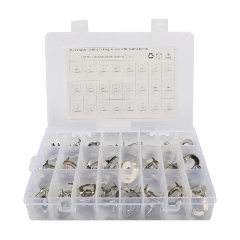 

Y9UC Boat Motorhome Tarp Fastener Set, Metal Rotating Lock Turn Button Hardware for Canvas Cover Mounting and Repair Projects