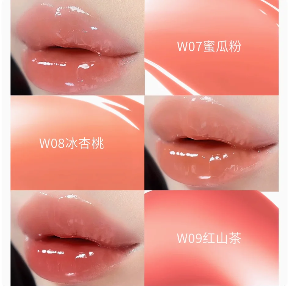 HYNTOOR Shining Moisturizing Pink Fantasy Planet Lip Glaze Mango Fragrant Mirror Surface Glossy Lip Tint Liquid Lipstick Makeup