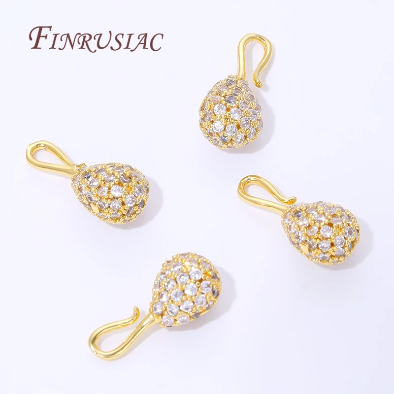 17x8mm 18K Gold Plated with Zircon Charms Pendants For Jewelry Making Supplies,Handmade DIY Bracelets Necklaces Accessories