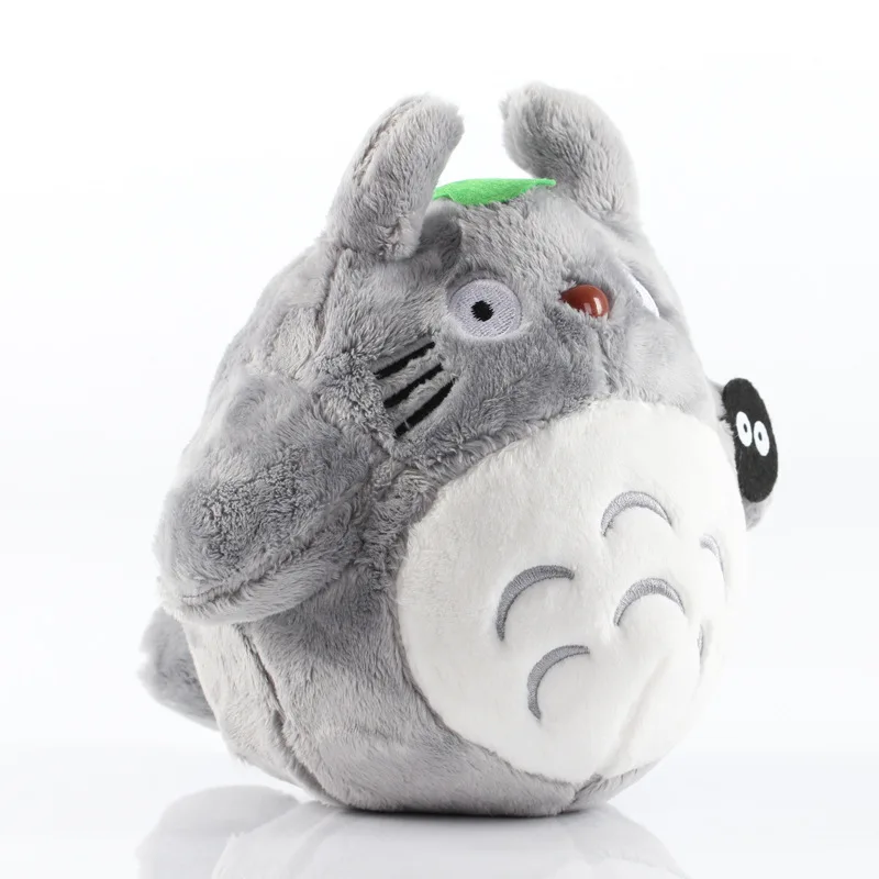 22 cm Totoro Fluff y Süße Plüschkatze Japanische Anime-Figur Puppe Plüsch-Totoro-Spielzeug mit Lotusblatt Kinderspielzeug Geburtstag Weihnachtsgeschenk