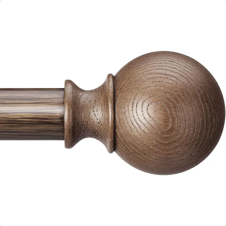 

Walnut Wood Curtain Rods for Windows 48 to 84 Inch 47.33ft 1'' Diameter Heavy Duty Curtain Rods with Imitation Wood Grain Patte