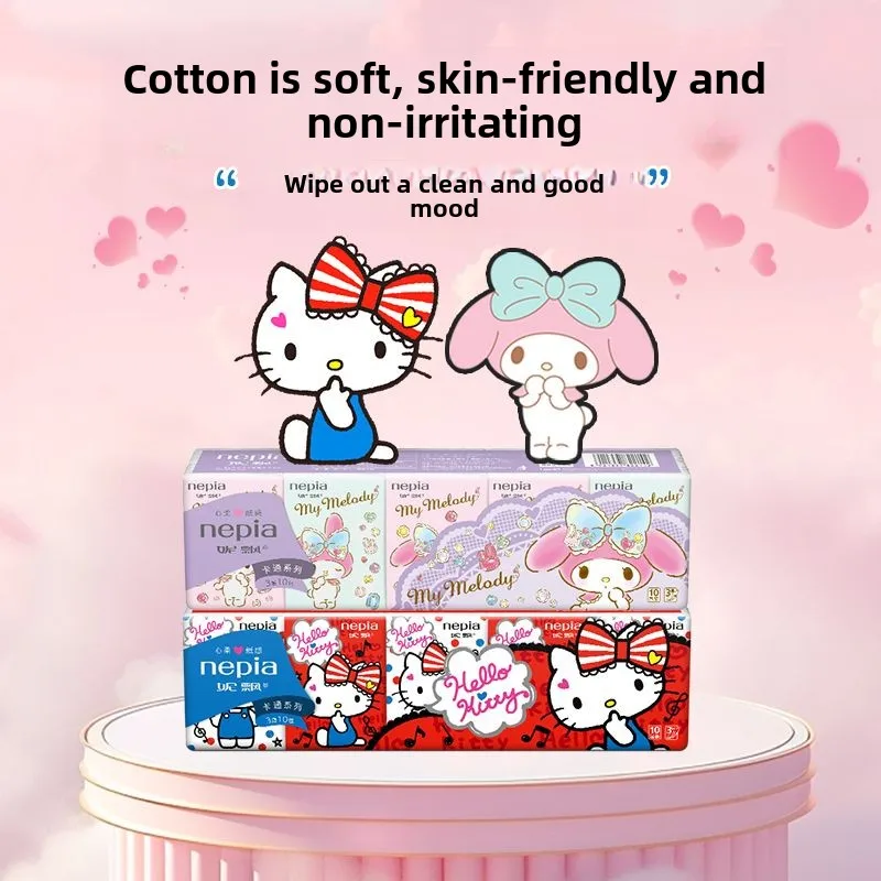 Kawaii cartoon cartoon characters HelloKitty tissue Cute My Melody facial towel Portable paper Handkerchief paper Wholesale