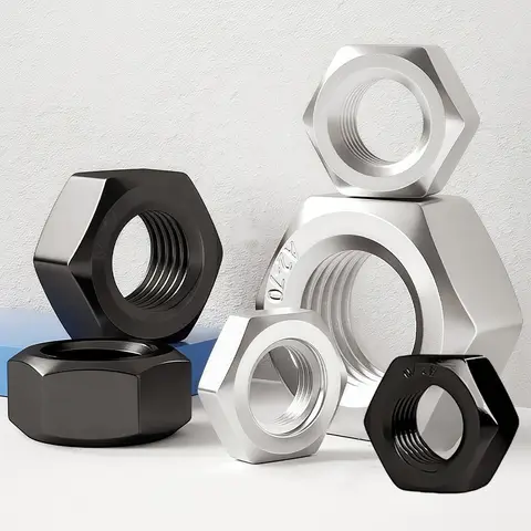 Tuercas hexagonales DIN934 M1 M1.2 M1.4 M1.6 M2 M2.5 M3 M3.5 M4 M5 M6 M8 M10 M12 M16 M18 M20 M24 304 Tuerca hexagonal negra de acero inoxidable