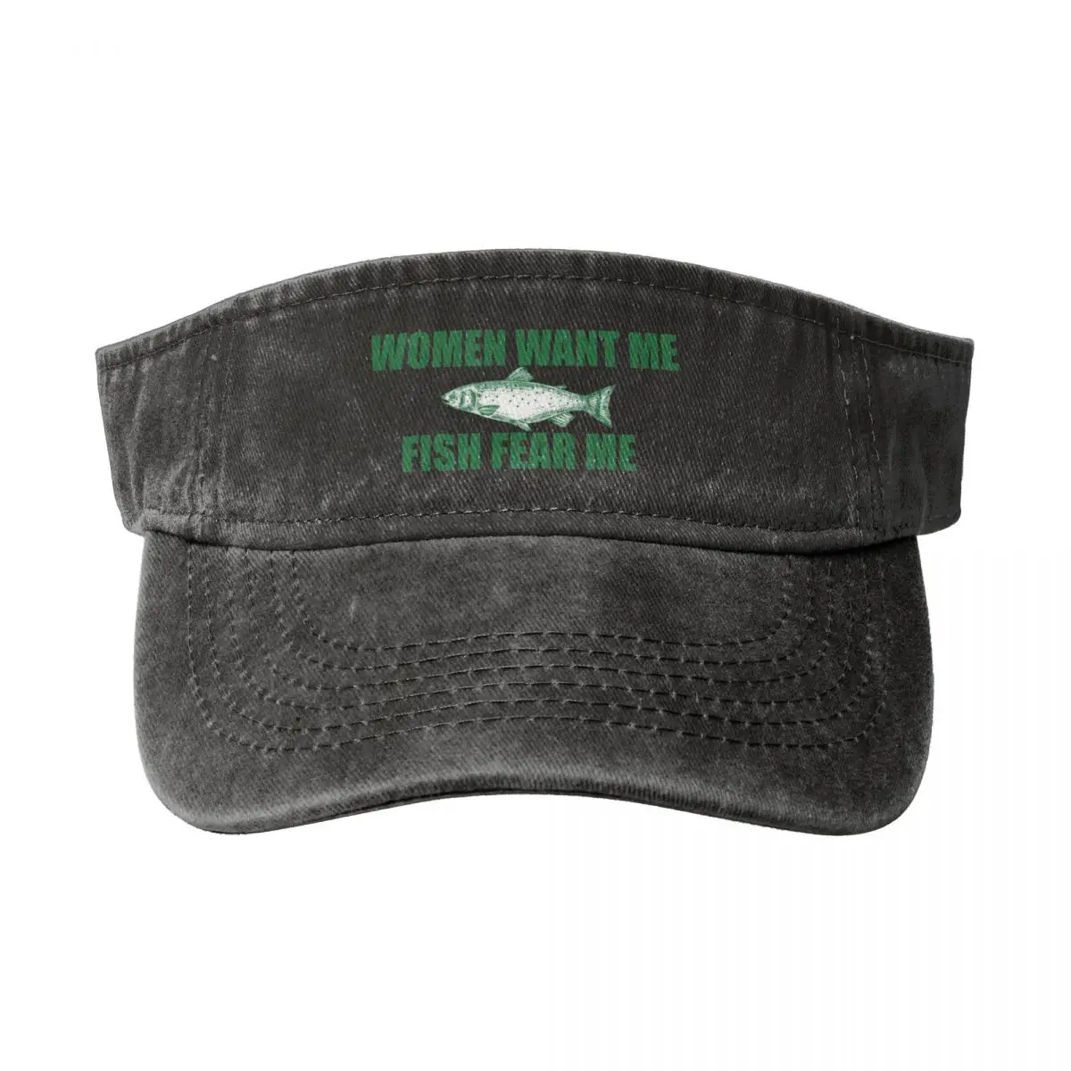 Women Want Me, Fish Fear Me Empty Top Baseball Sun Cap Summer Adjustable Baseball Cap