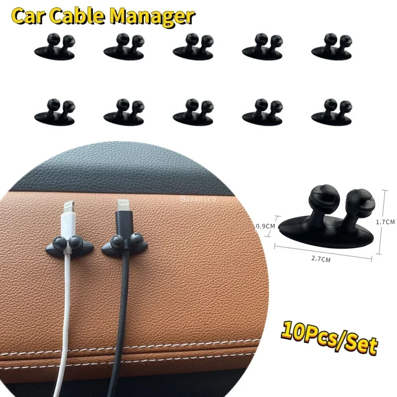 10Pcs/Set Car Dashboard Cell Phone Wire Trimmer Charger Wire Trimmer Clip Clip Car Interior Accessories Auto Decoration