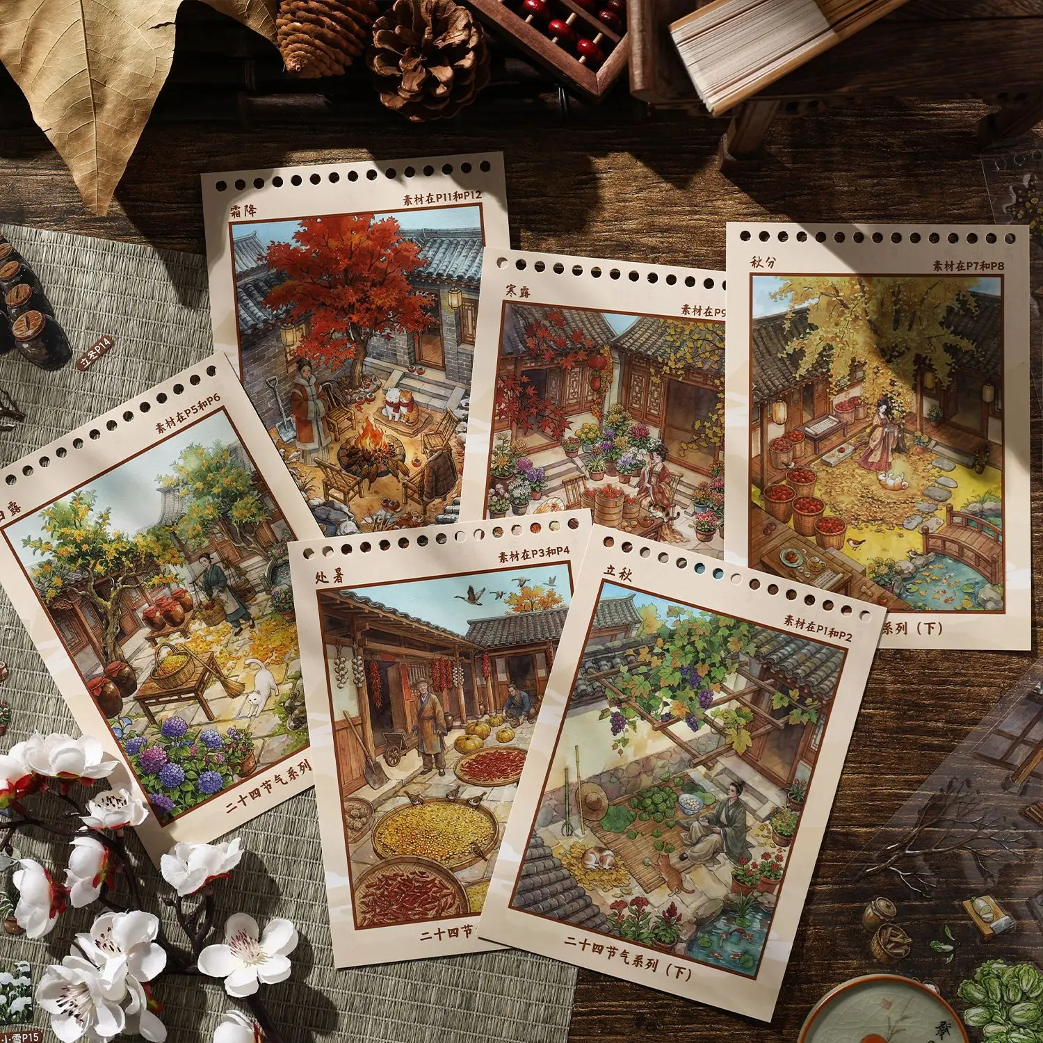 3D Stereo Stickers Paper Solar Term Scene Series Cross-Border Kids Decals Journal Supplies Cute Stickers
