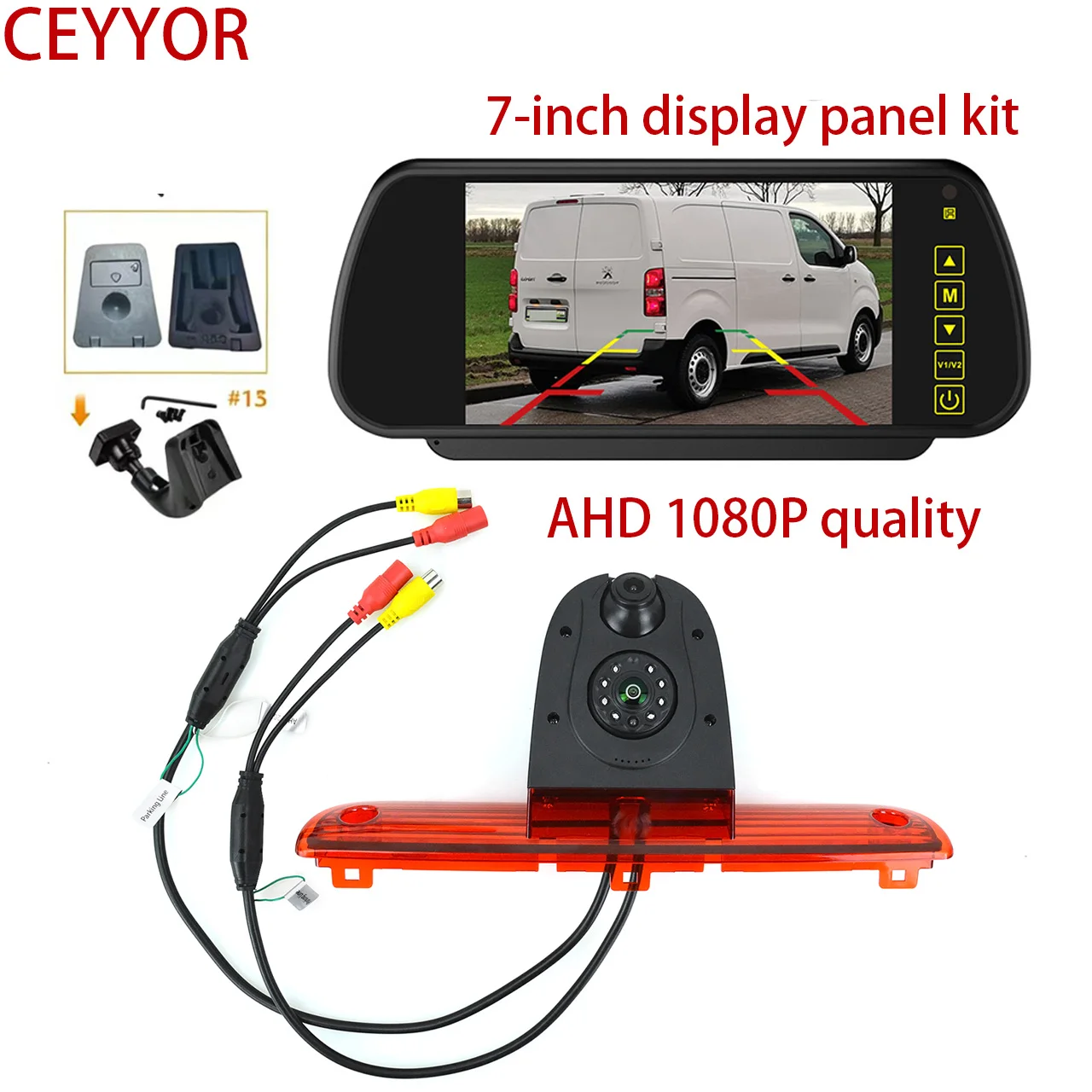 AHD1080P Dual Lens Brake Light Reversing Camera Monitor Kit for Citroen Relay/Jumper,Peugeot Boxer,Fiat Ducato Vans
