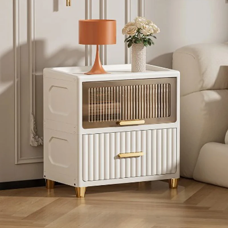 لهجة طاولة ليلية بيضاء بسيطة جمالية الشمال المخفية تخزين منضدة توفير المساحة العصرية ميسا دي نوش الأثاث العصري