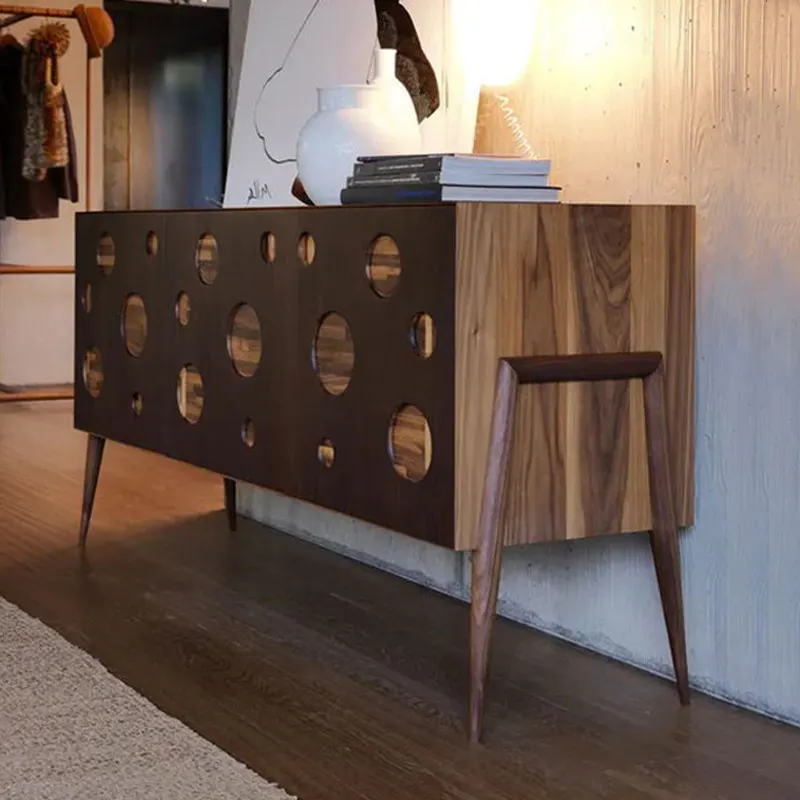 Medieval style dining side cabinet, villa high-end feeling, wall storage tea cabinet, modern light luxury