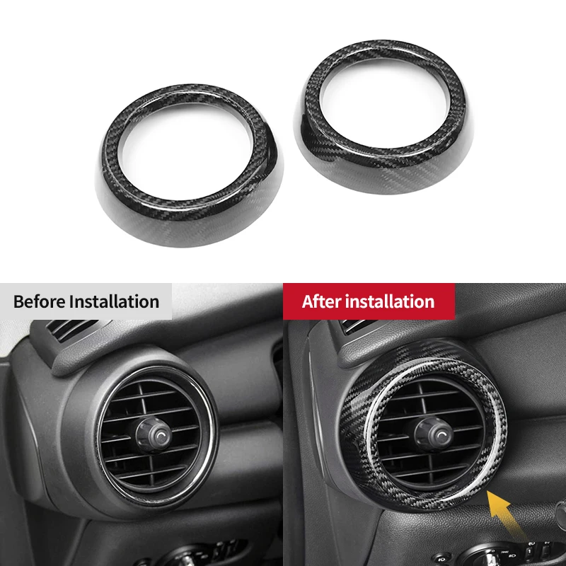 For MINI Cooper S JCW F54 F55 F56 F57 F60 Car Air Conditioning Vent Modification Decorative Interior Carbon Fiber Sticker