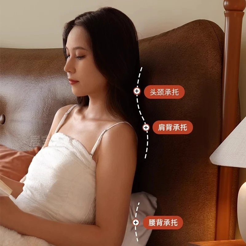 Medieval leather solid wood bed