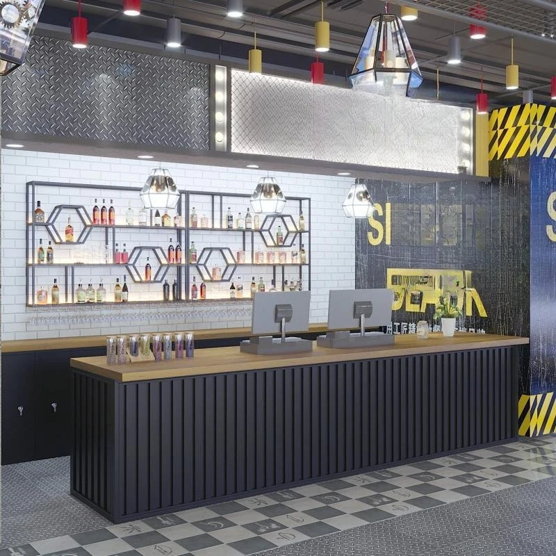 

Coffee Shop Reception Desks Customer Center Storage Modern Reception Desks Vevor Artificial Board Furniture Receptie MHJDT