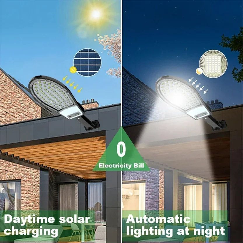 Motion Sensor LED Solar Lights, impermeável Street Lamp, Iluminação exterior, Poderoso Jardim Lâmpadas de parede, Mais novo, IP66