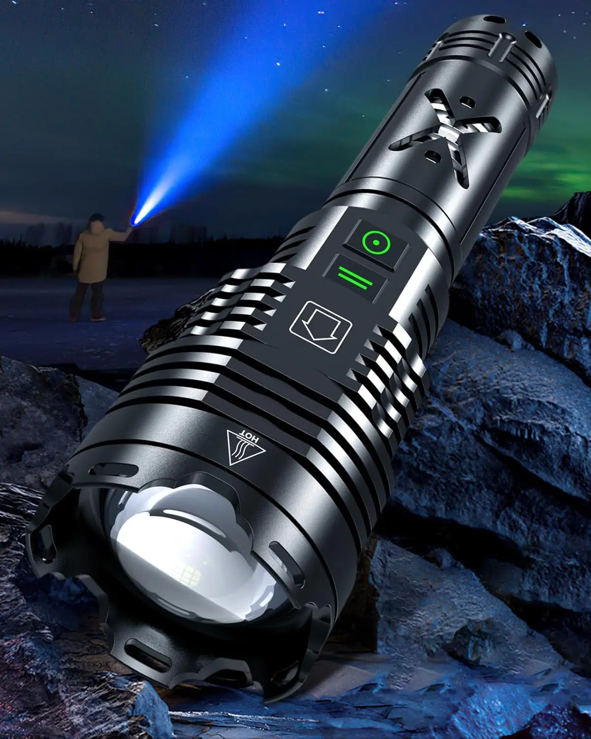 

Super Bright Rechargeable Flashlights 2000000 High Lumens Waterproof Tactical Powerful Led Flashlight Battery Powered 6 Modes