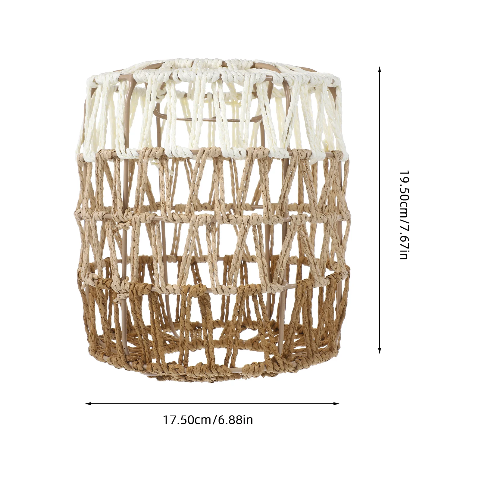 

Handcrafted Woven Pendant Lamp Shade Rattan Light Cover Boho Chandelier Shade Replacement 3-Color Gradient Durable Easy Clean
