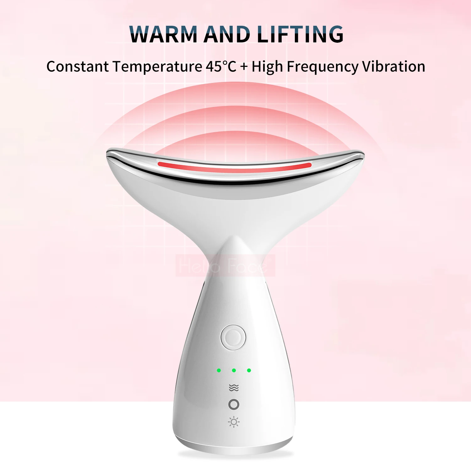 Hello Face Neck Beauty Device Neck Massage LED Photon Therapy Ion Introduction Skin Tighten Reduce Double Chin Skin Care Tools