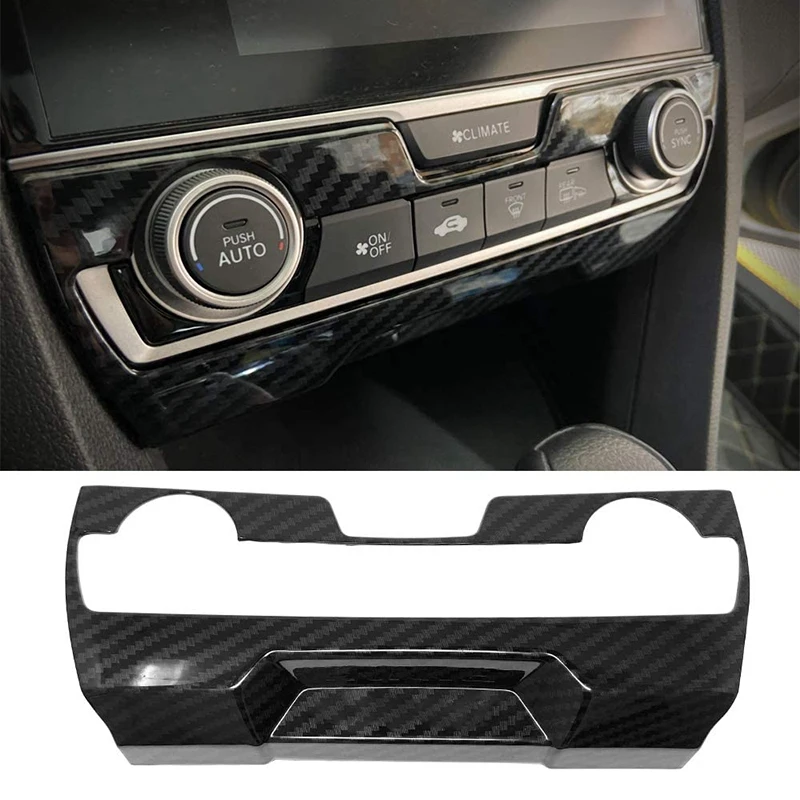 Panel de consola central embellecedor ABS estilo fibra de carbono accesorios de decoración Interior para Honda Civic 10. a generación 2016-2020