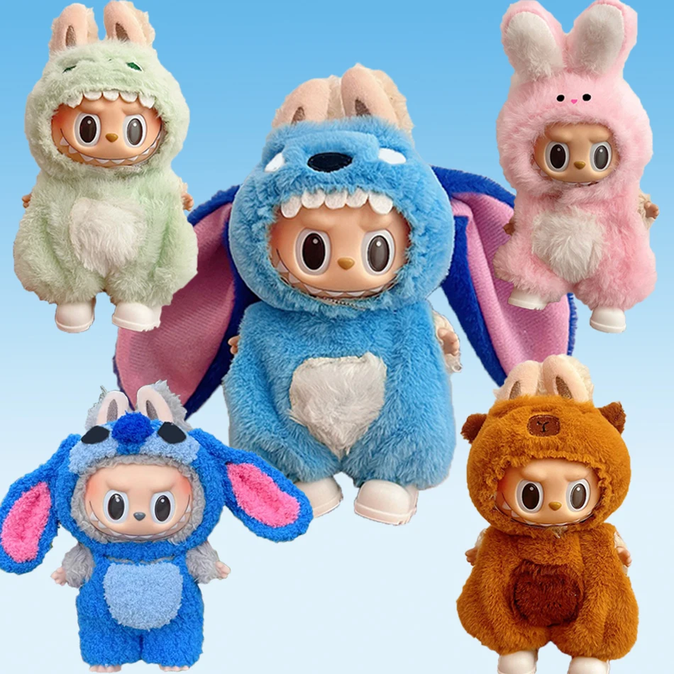 

17cm Labubu Clothes Cute Labubu Stitch Outfit Accessories Handmade Replacement Pendant Dolls Toys Gifts Ropa Labubu