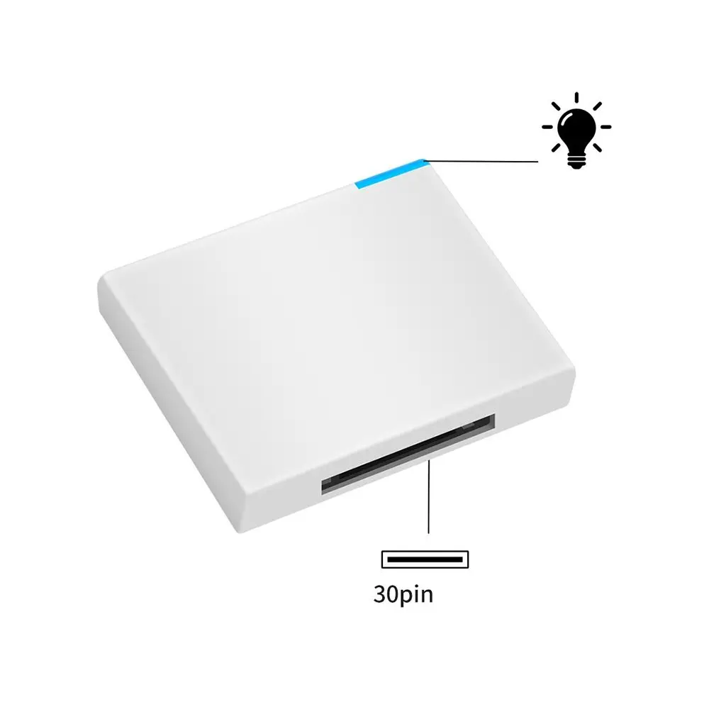 Mini Dock Som para iPod e iPhone, Bluetooth 5.0 Sem Fio, Receptor Áudio, Adaptador de Música, 30 Pin