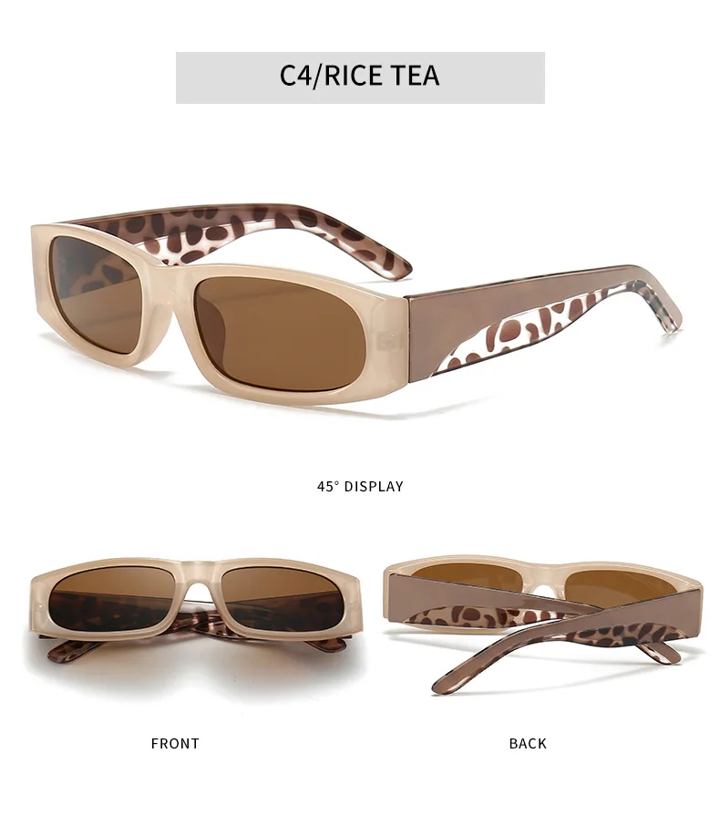 Schwarze Sonnenbrille im Hiphop-Stil mit schmalem Rahmen für Herren im Retro-Stil, mühelose orangefarbene Sonnenbrille UV400 – Detail 9