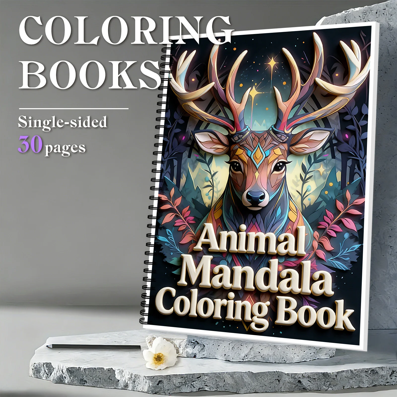 

1 шт. изысканная книжка-раскраска с изображением мандалы с оленями, для ежедневной творческой релаксации, домашнего отдыха
