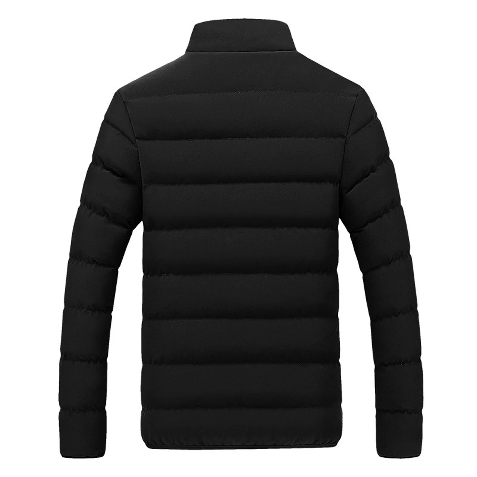 Casaco masculino de gola com zíper de manga comprida com bolso, casaco grosso quente, casacos slim fit, jaqueta casual, outwear de inverno