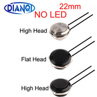Ultra Short Push Button Switch Waterproof 22mm 12v 24v 220v NO led light Momentary Self-reset High/ Flat Buttons