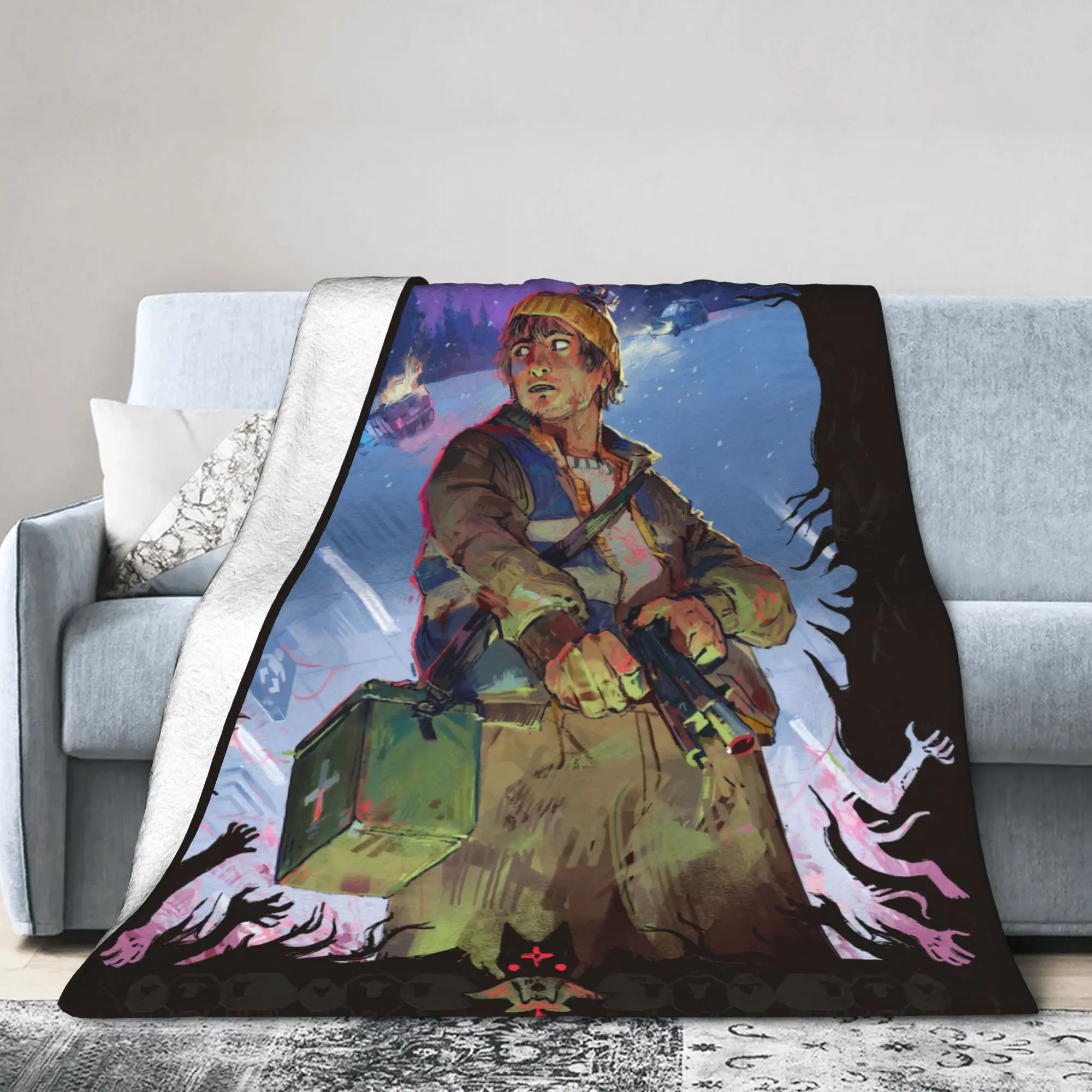 Bryan Hodukavich Game Knitted Blankets Coral Fleece Plush R-Residents Night Undead Evil Throw Blankets Car Sofa Couch Bed Rug