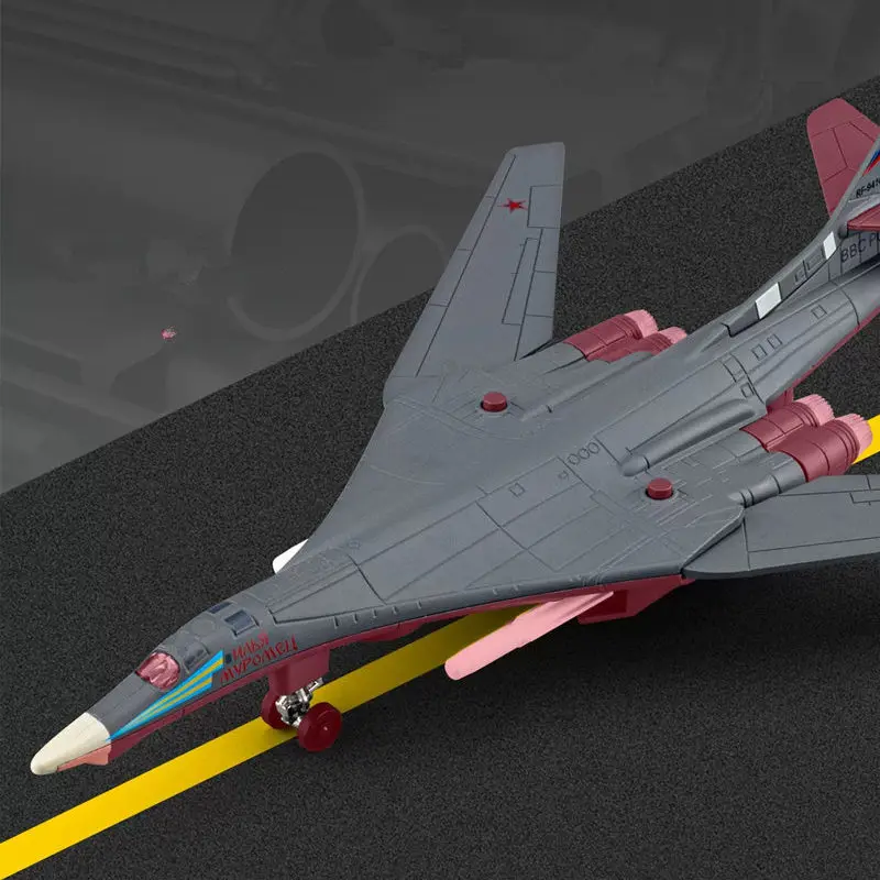 Alloy Tu-160 Strategic Bomber Stealth Fighter Aircraft Airplane Model Diecast White Swan Battle Plane Model Sound Light Kid Gift