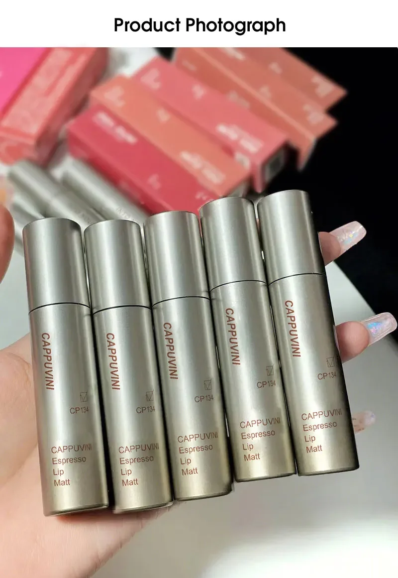 Matte Finish Lip Glaze,เนื้อกํามะหยี่,กันน้ําNon-Stick Cup Lip Glaze Smudge Proofไม่จางหายLiquidลิปสติกDropshipping