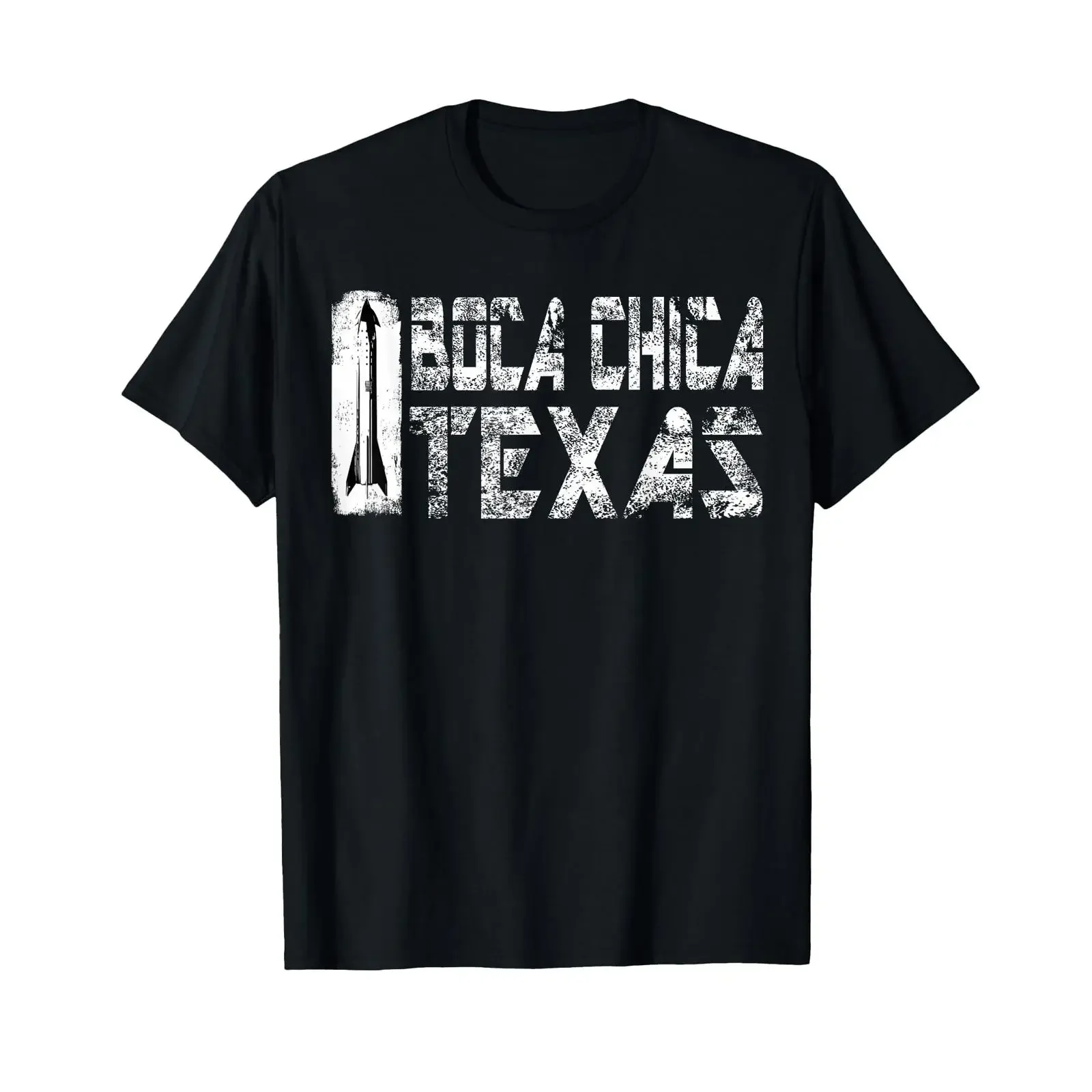 Camiseta Retro Texas Starship Boca Chica Blanca Vintage Lavada para Hombre, Ropa Casual de Diseñador, Top Transpirable para Uso Diario