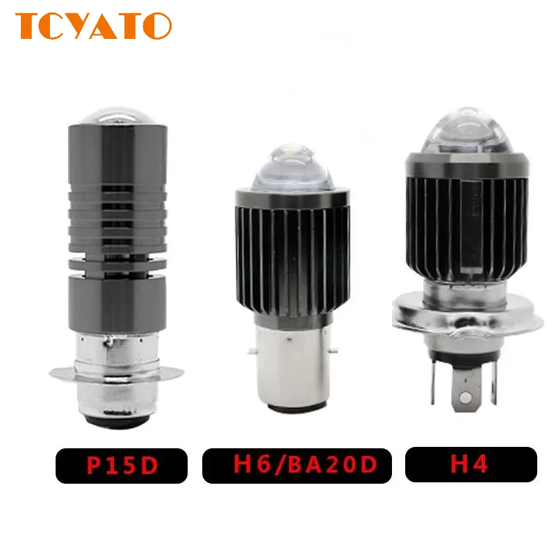 Motorcycle light super bright LED light H4 BA20D P15D T19 Yellow and white double light 3000k and 6000k electric vehicle bulbs