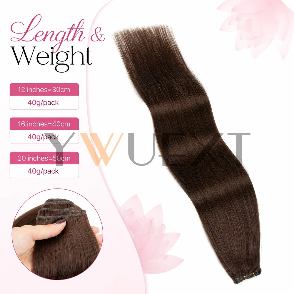 Natural Brown Genius Weft Human Hair Extensions Weft Hair 12