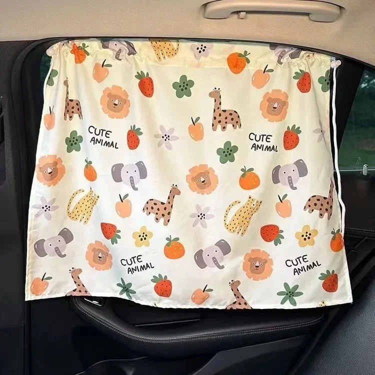 Car Curtain Inside the Car Sun Curtain Sunscreen Heat Insulation Cartoon Children's Shade Suction Cup Privacy Accessories image 3