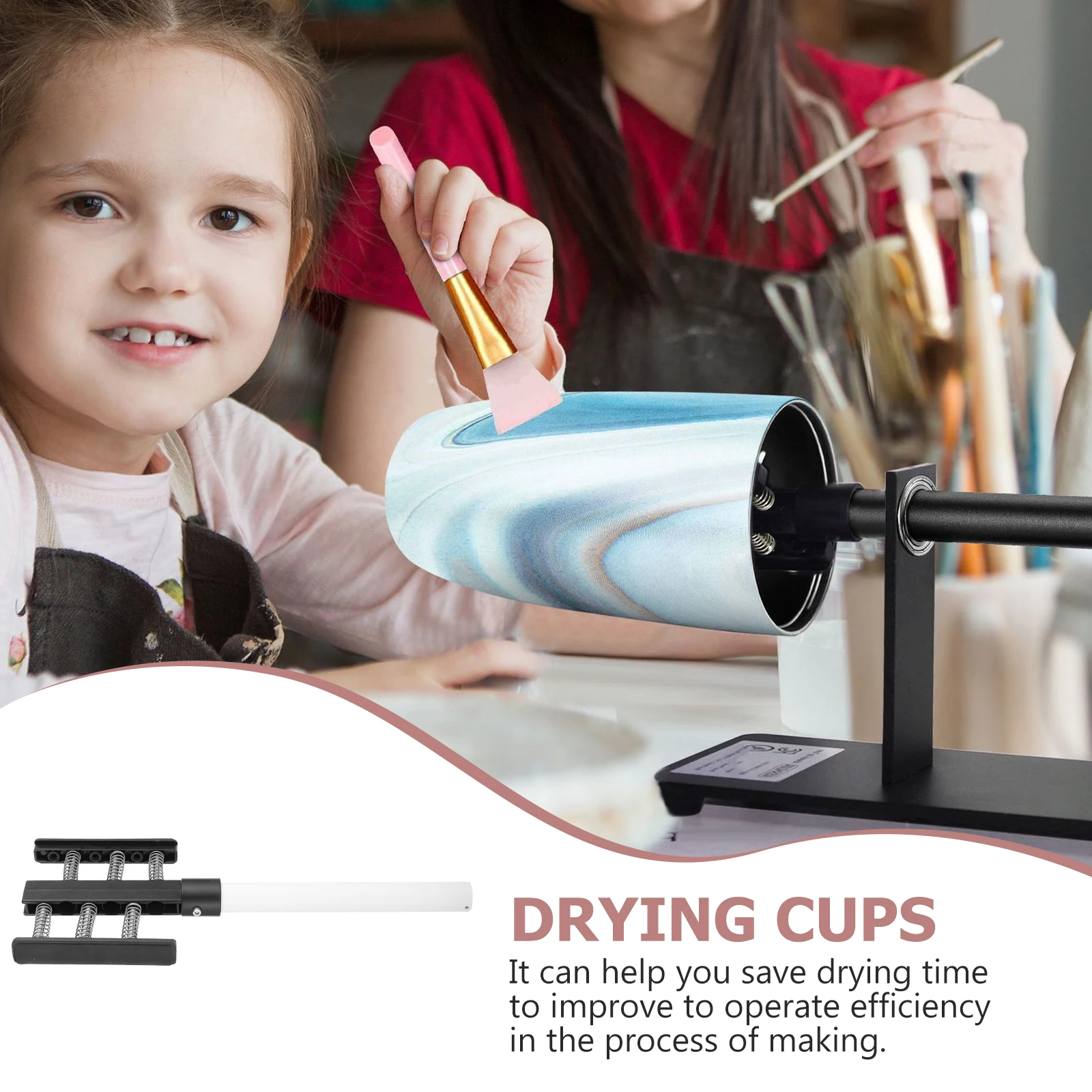 

1 set Premium Drying Rack Cup Turner Stand Durable Tumbler Turner Accessories Tumbler Rotating Kit for DIY Crafts Art Supplies