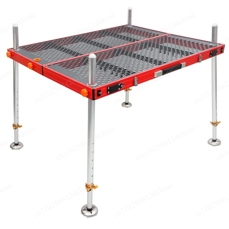 New aluminum big fishing table black hollow small fishing table stainless steel ultra-light portable fishing chair platform