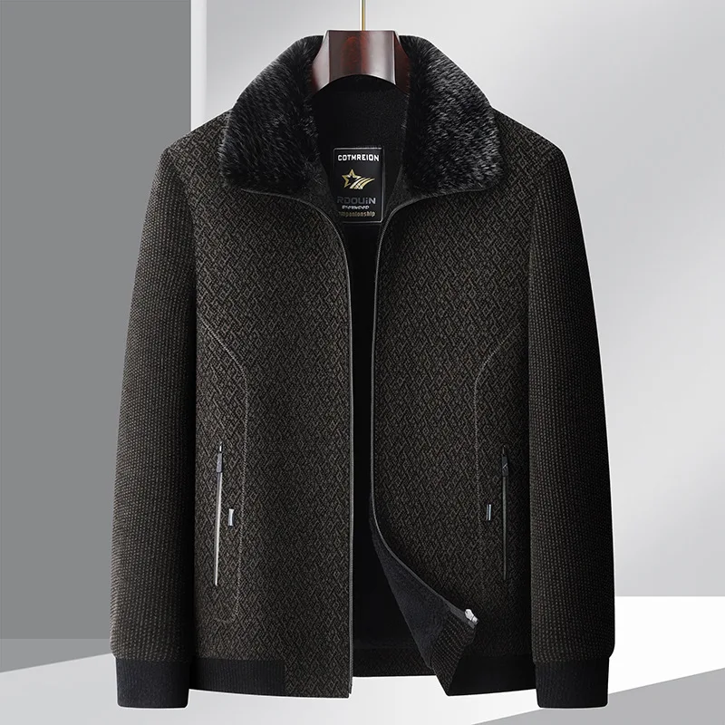 

New Arrival Fashion Suepr Large Winter Men's Lapel and Fleece with Thick Chenille Jacket Plus Size L XL 2XL3XL4XL5XL6XL 7XL 8XL