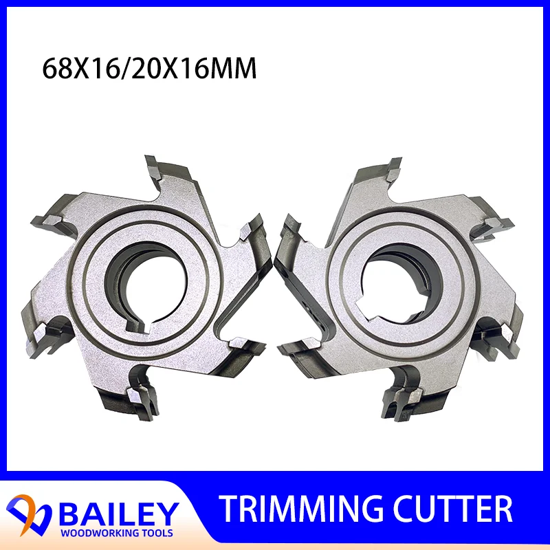 BAILEY 1PAIR Fine Trimming Cutter 68x16/20xH16mm 6Z R1.5/R2/R3 Fine Trimming Knife For Edge Banding Machine Woodworking Tool